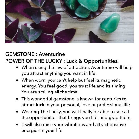 NWT The Crystal Babes Magic Necklace - The Lucky (Aventurine)- Gold - Picture 3 of 3